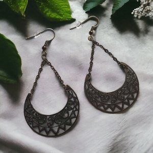 Dangle Boho Filigree Vintage Earrings Women Fashion Brass Tone Jewelry Costume